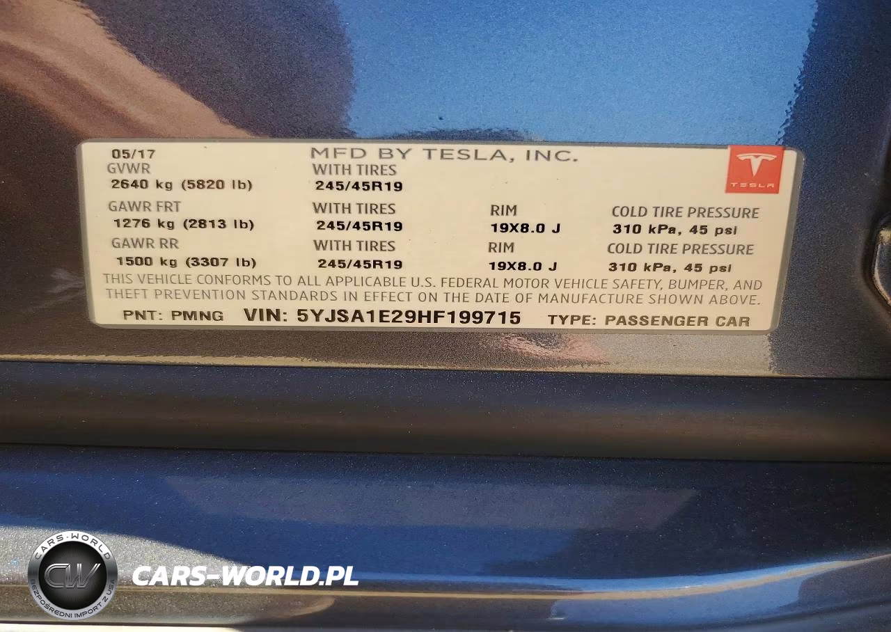 2017 Tesla Model S VIN:5YJSA1E29HF199715 - 12