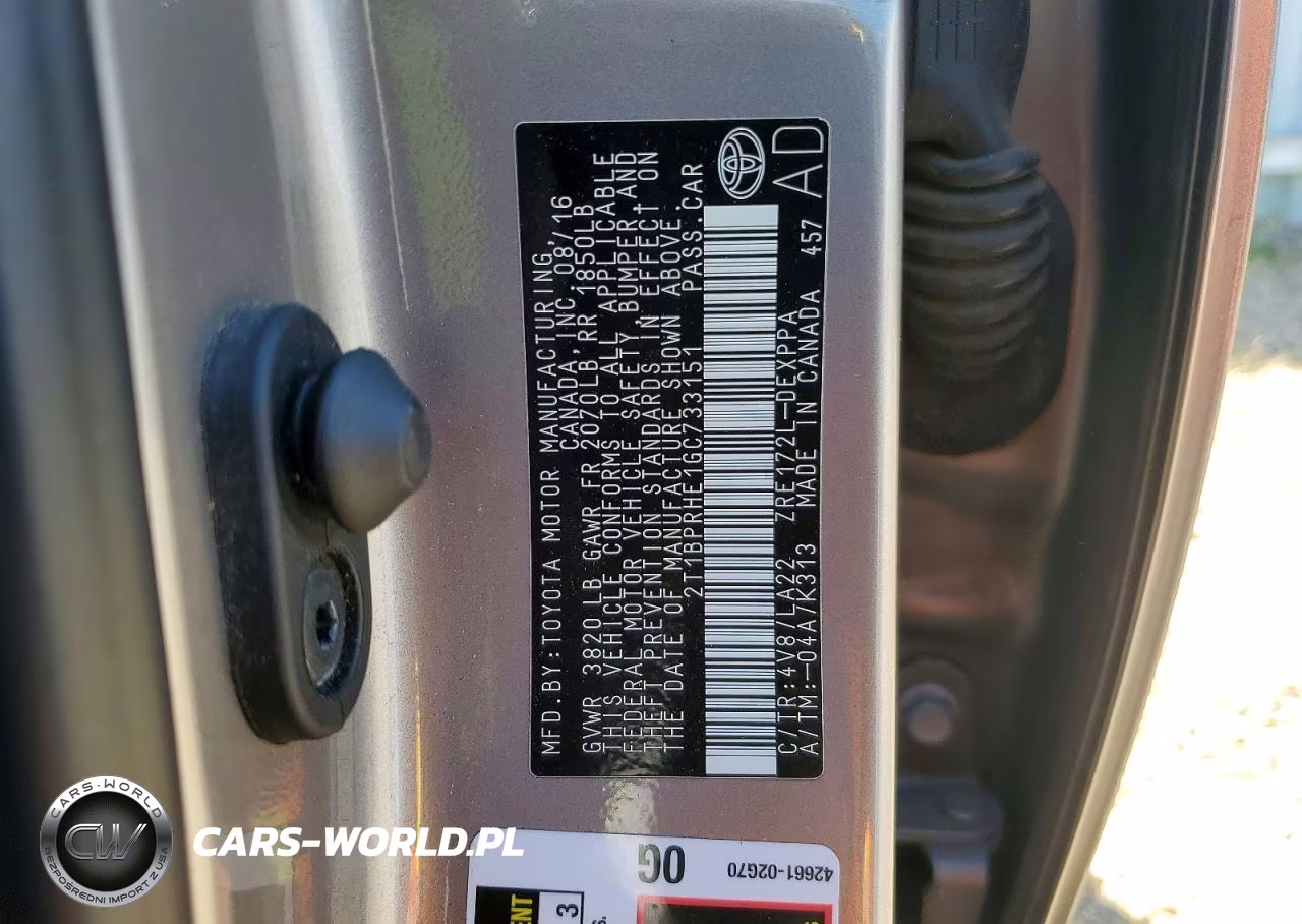 2016 Toyota Corolla Le Eco Premium VIN:2T1BPRHE1GC733151 - 12