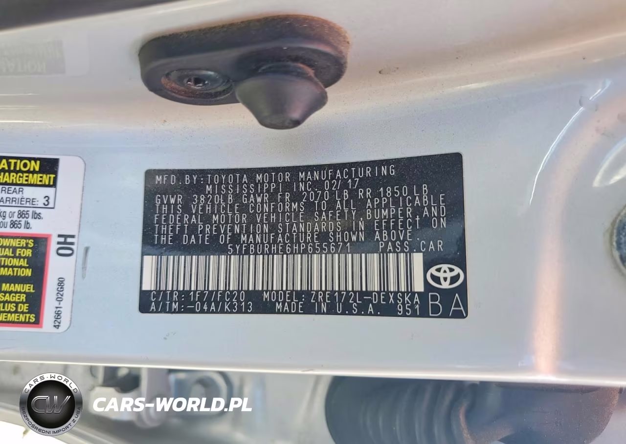 2017 Toyota Corolla Se VIN:5YFBURHE6HP655671 - 12
