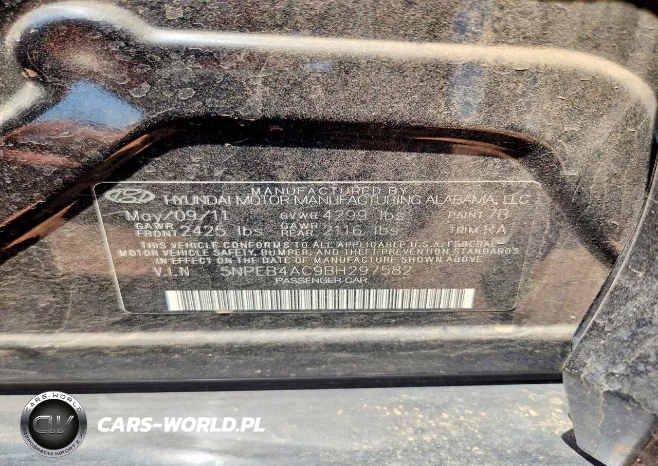 2011 Hyundai Sonata Gls VIN:5NPEB4AC9BH297582 - 13
