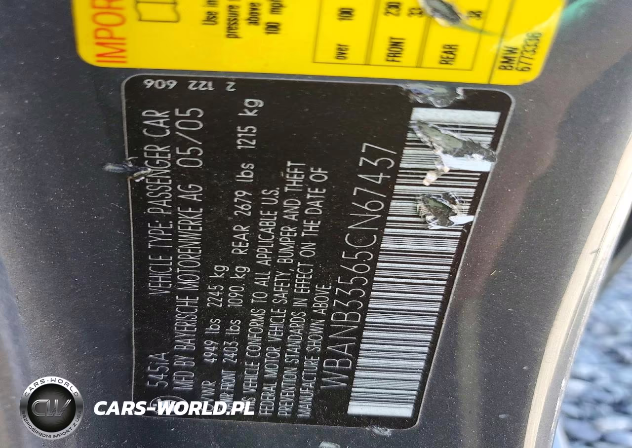 2005 BMW 545 I VIN:WBANB33565CN67437 - 12