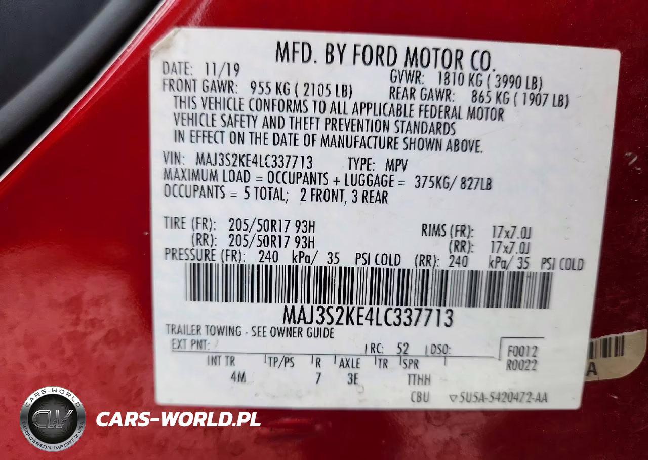 2020 Ford Ecosport Titanium VIN:MAJ3S2KE4LC337713 - 13