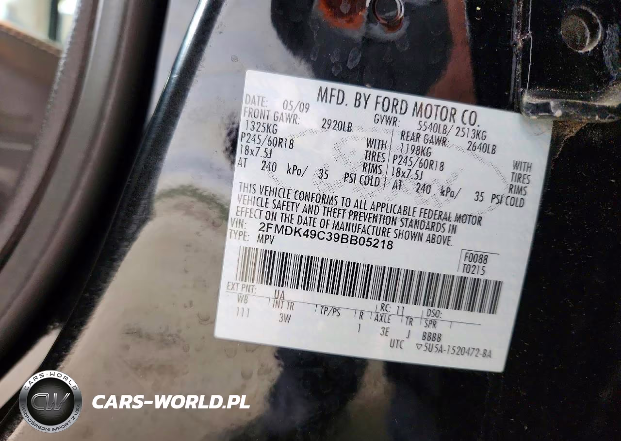 2009 Ford Edge Limited VIN:2FMDK49C39BB05218 - 13