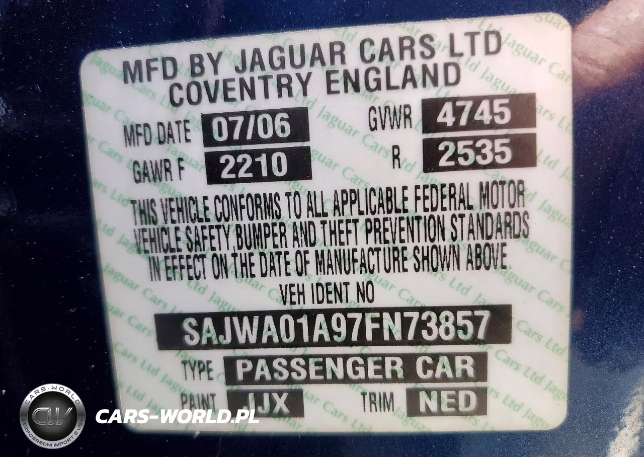 2007 Jaguar S-Type 3.0 V6 VIN:SAJWA01A97FN73857 - 12