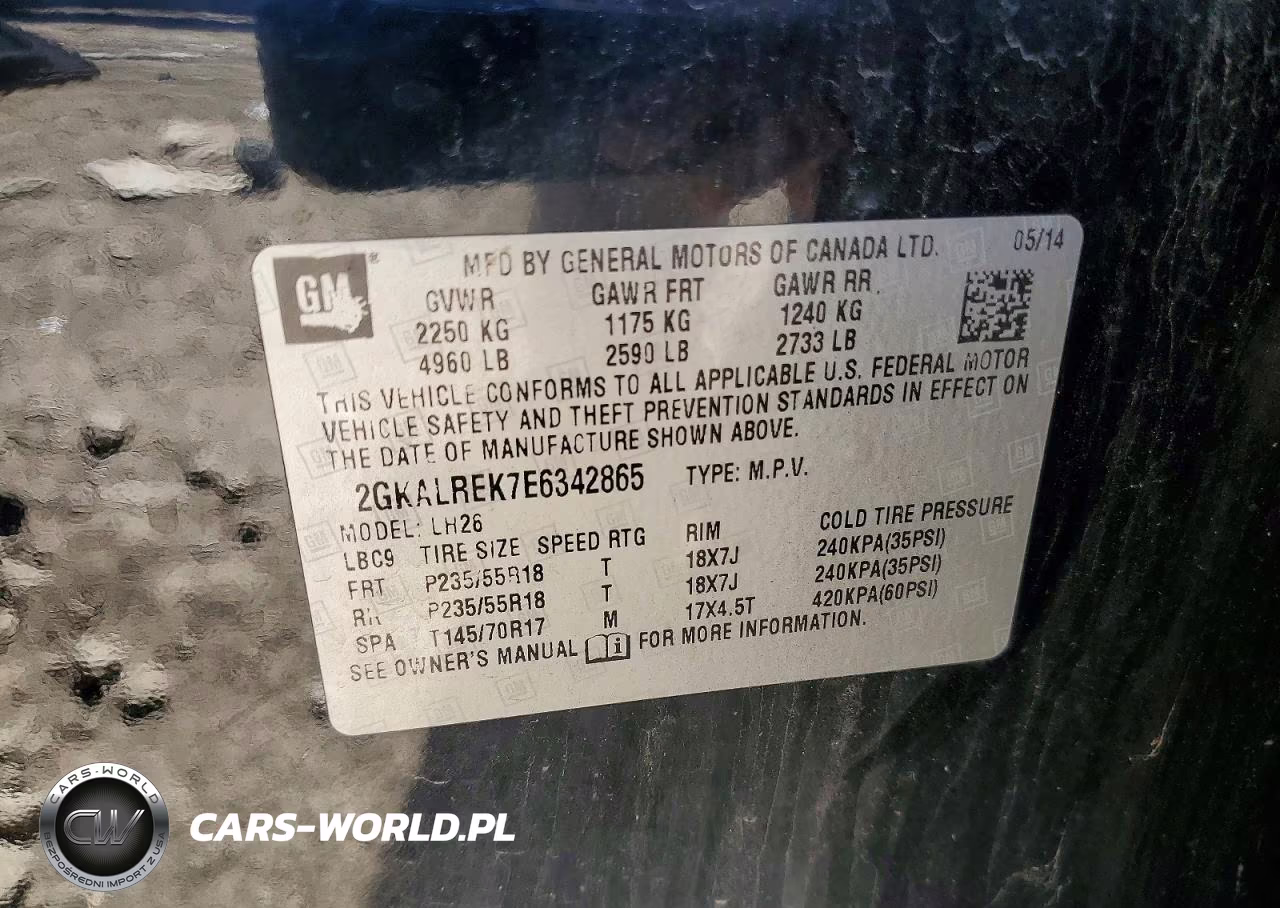 2014 GMC Terrain Sle VIN:2GKALREK7E6342865 - 12