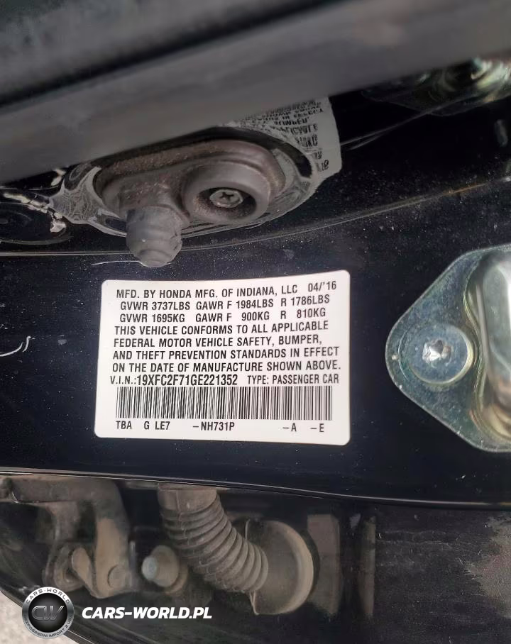 2016 Honda Civic Ex VIN:19XFC2F71GE221352 - 12