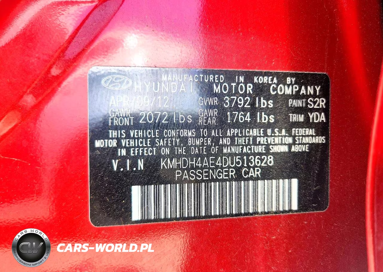 2013 Hyundai Elantra Gls VIN:KMHDH4AE4DU513628 - 12