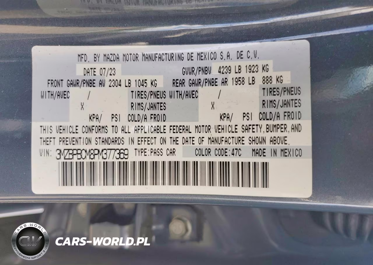 2023 Mazda 3 Preferred VIN:3MZBPBCM8PM377369 - 12