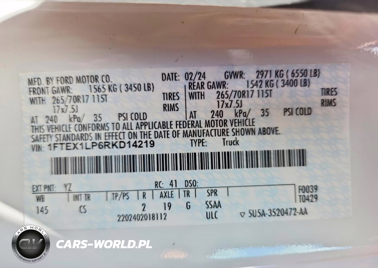 2024 Ford F150 Xl VIN:1FTEX1LP6RKD14219 - 12