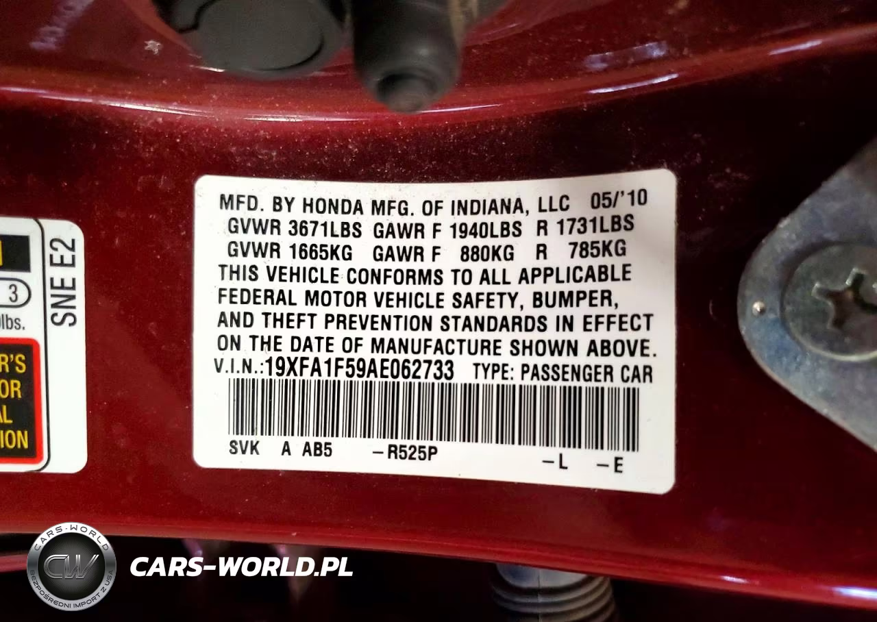 2010 Honda Civic Lx VIN:19XFA1F59AE062733 - 12