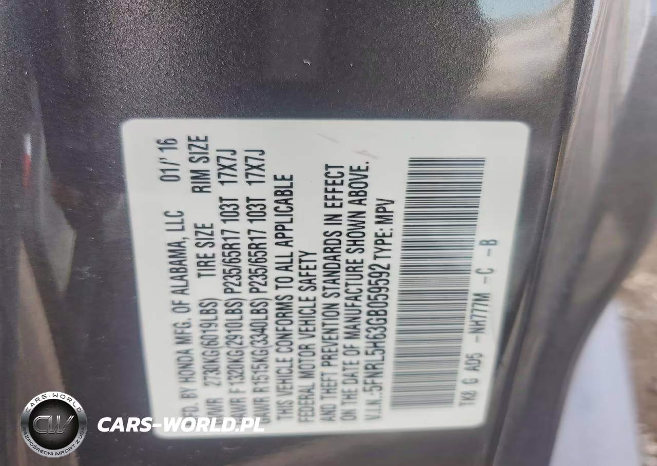 2016 Honda Odyssey Exl VIN:5FNRL5H63GB059592 - 14