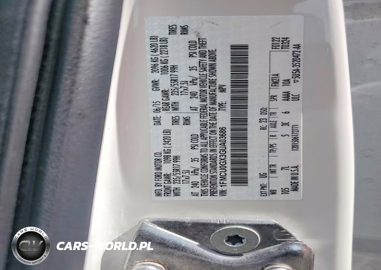 2016 Ford Escape Se VIN:1FMCU0GX3GUA03686 - 13