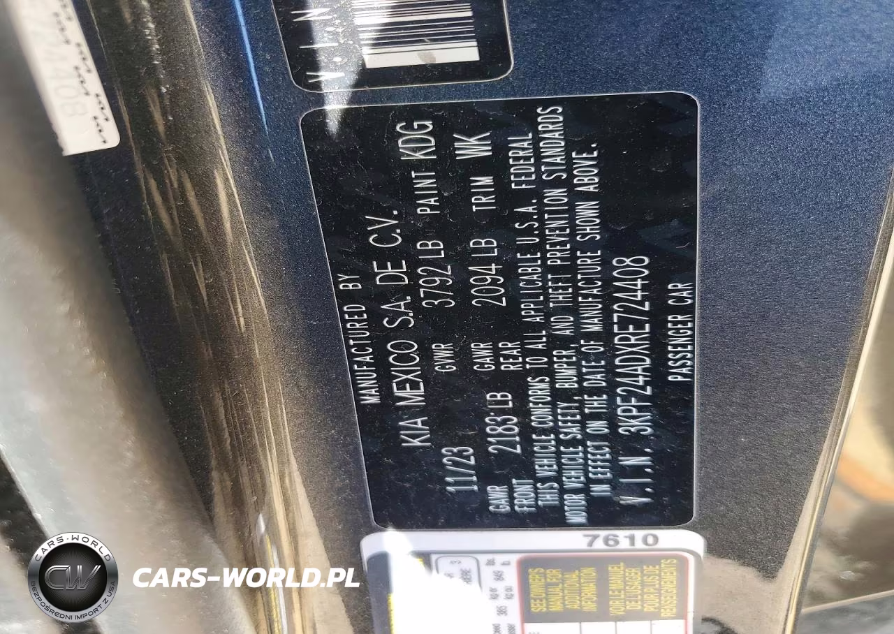 2024 Kia Forte Lxs VIN:3KPF24ADXRE724408 - 12