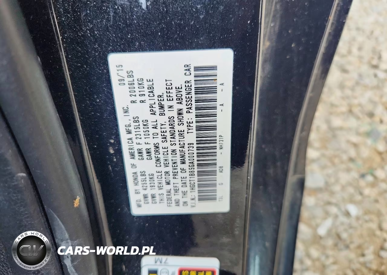 2016 Honda Accord Exl VIN:1HGCT1B85GA000739 - 13