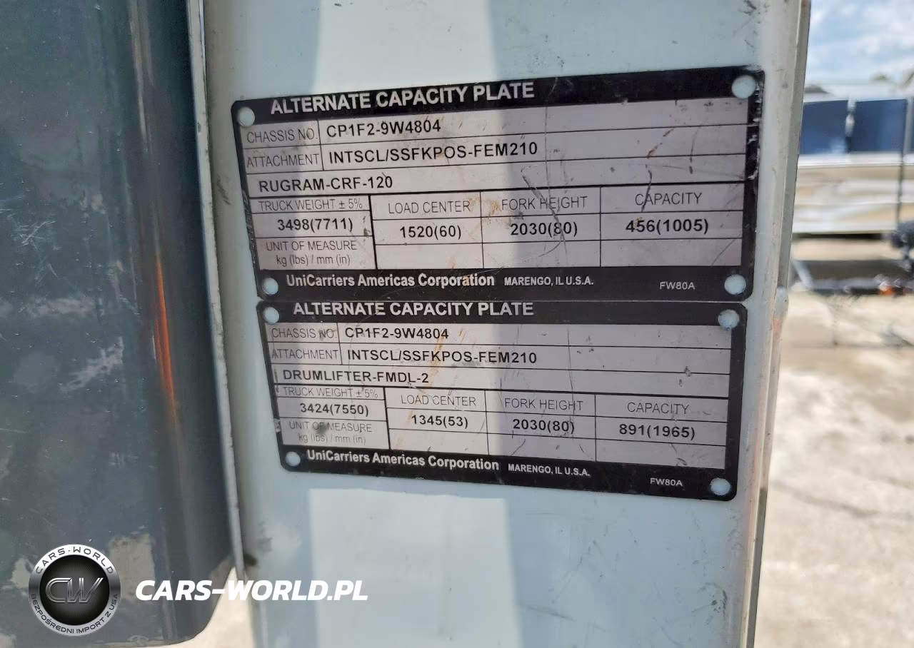 2014 Nissan Forklift VIN:CP1F29W4804 - 10