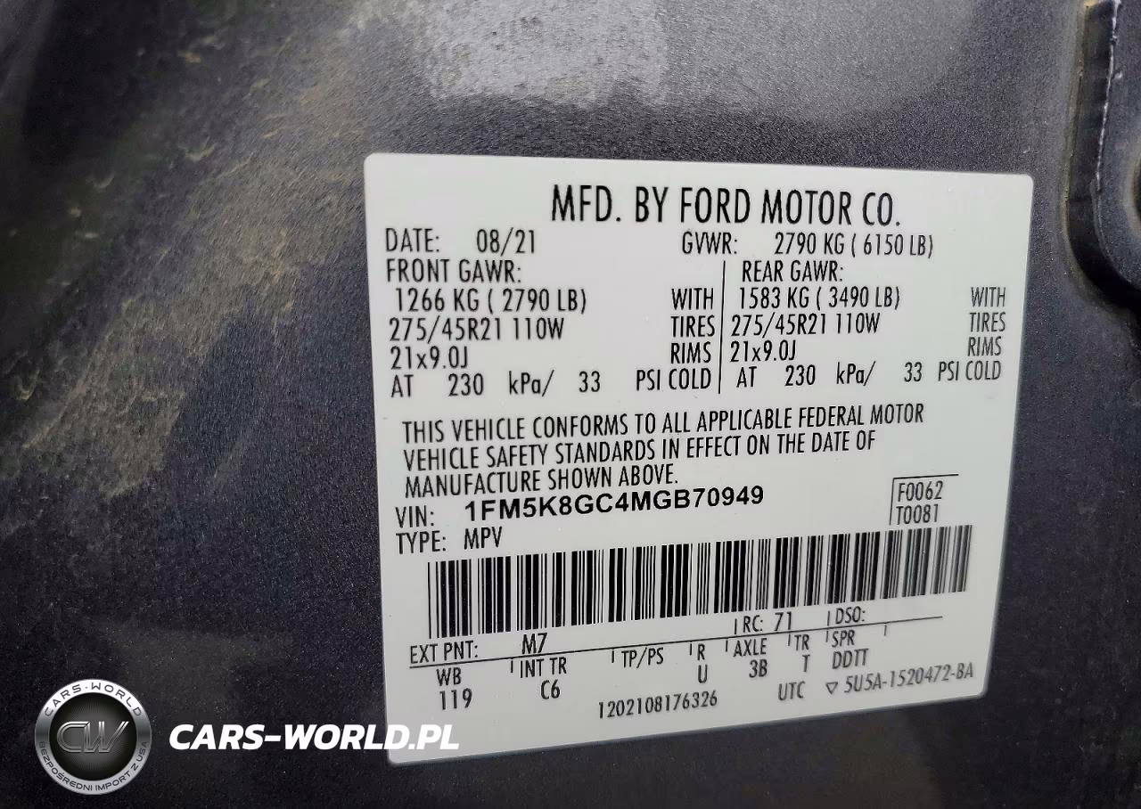 2021 Ford Explorer St VIN:1FM5K8GC4MGB70949 - 13