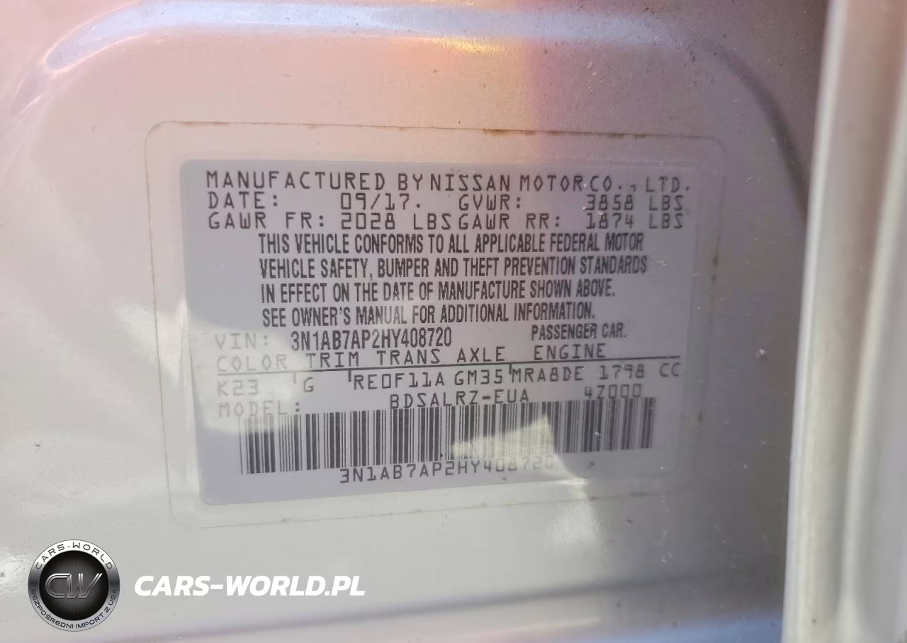 2017 Nissan Sentra Sr VIN:3N1AB7AP2HY408720 - 12