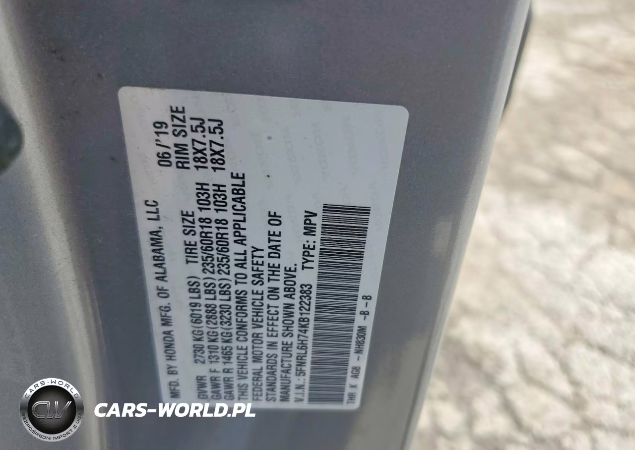 2019 Honda Odyssey Exl VIN:5FNRL6H74KB122383 - 13
