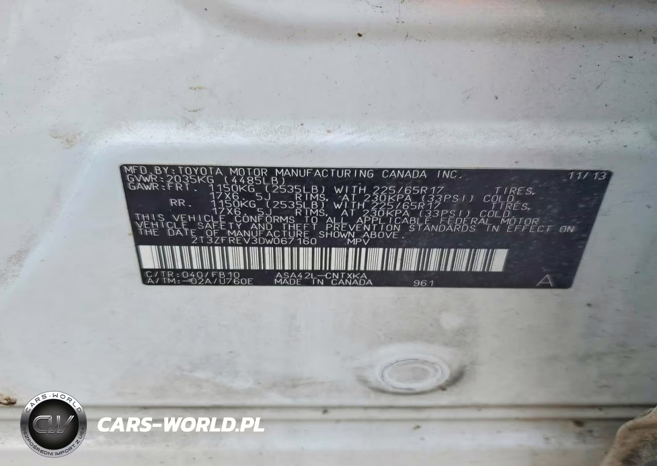 2013 Toyota Rav4 Le VIN:2T3ZFREV3DW067160 - 13