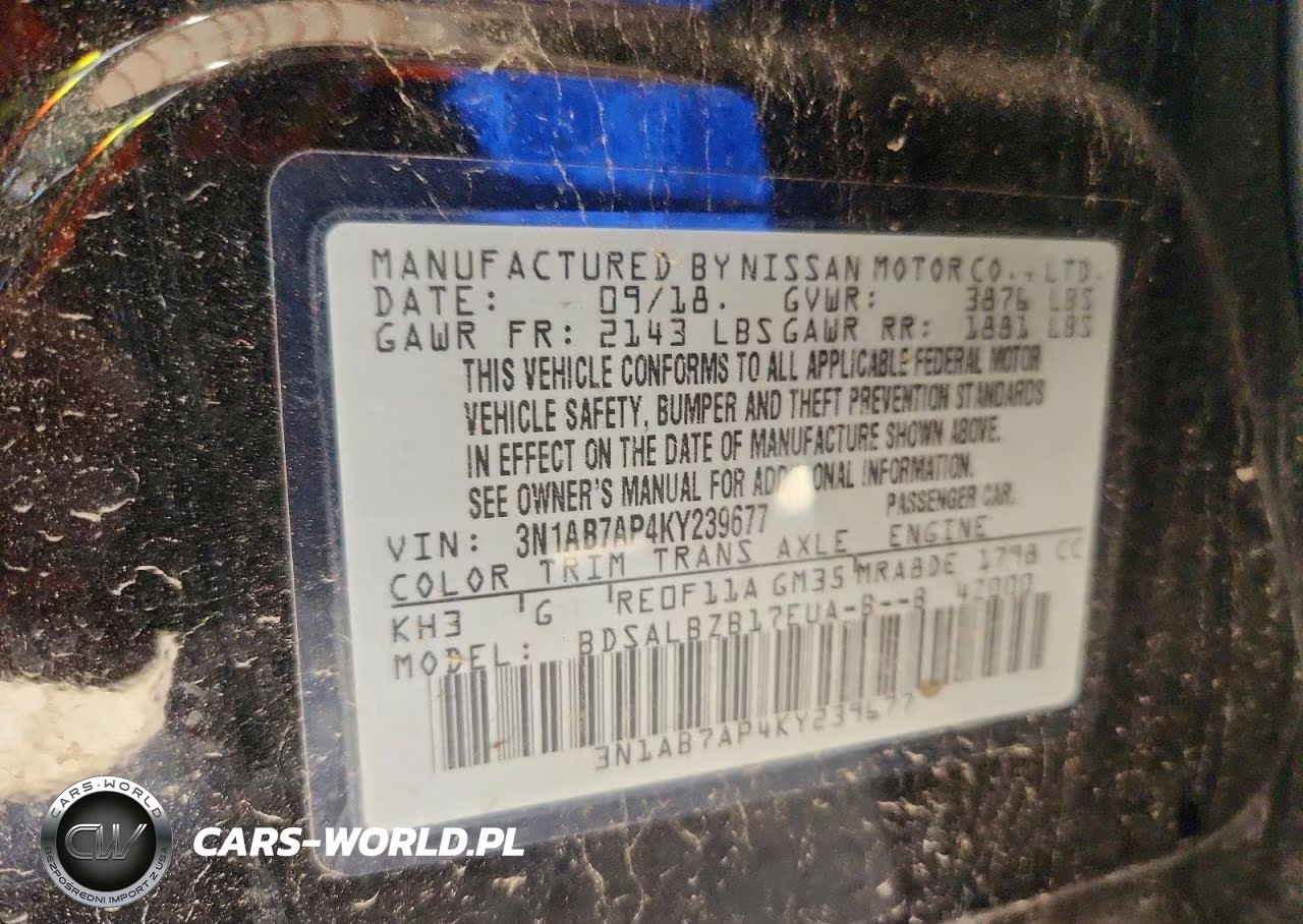 2019 Nissan Sentra S VIN:3N1AB7AP4KY239677 - 12