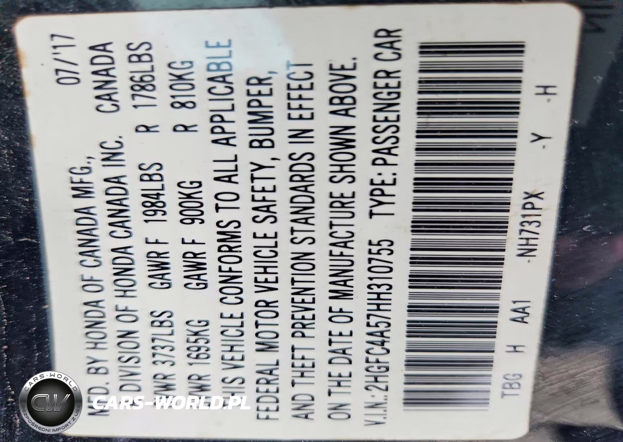 2017 Honda Civic Lx VIN:2HGFC4A57HH310755 - 12
