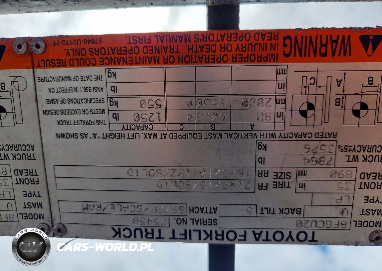 2016 Toyota 8Fgcu20 Forklift VIN:75458 - 10