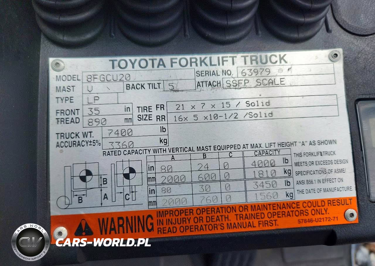 2014 Toyota 8Fgcu20 Forklift VIN:8FGCU2063979 - 10