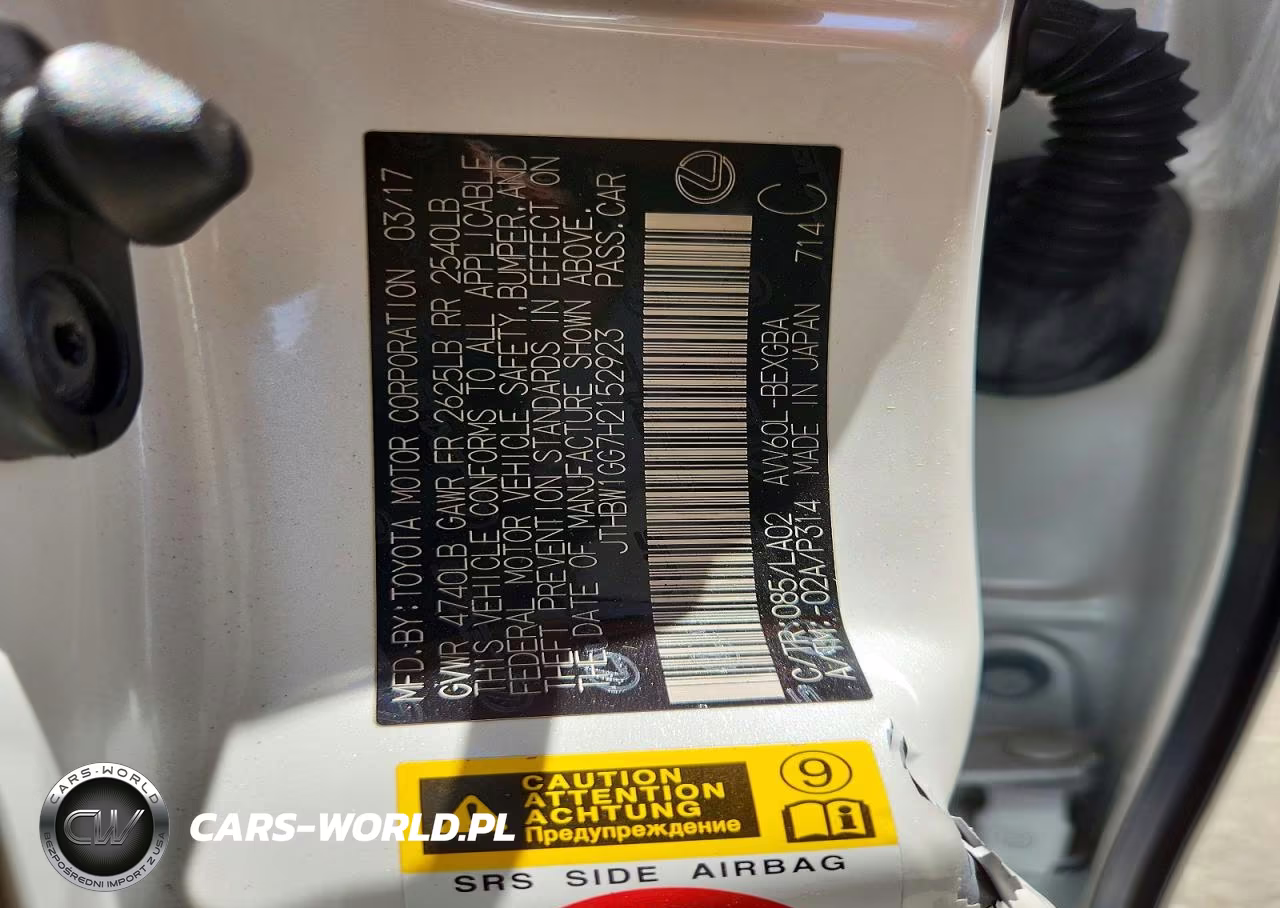 2017 Lexus Es 300H VIN:JTHBW1GG7H2152923 - 12