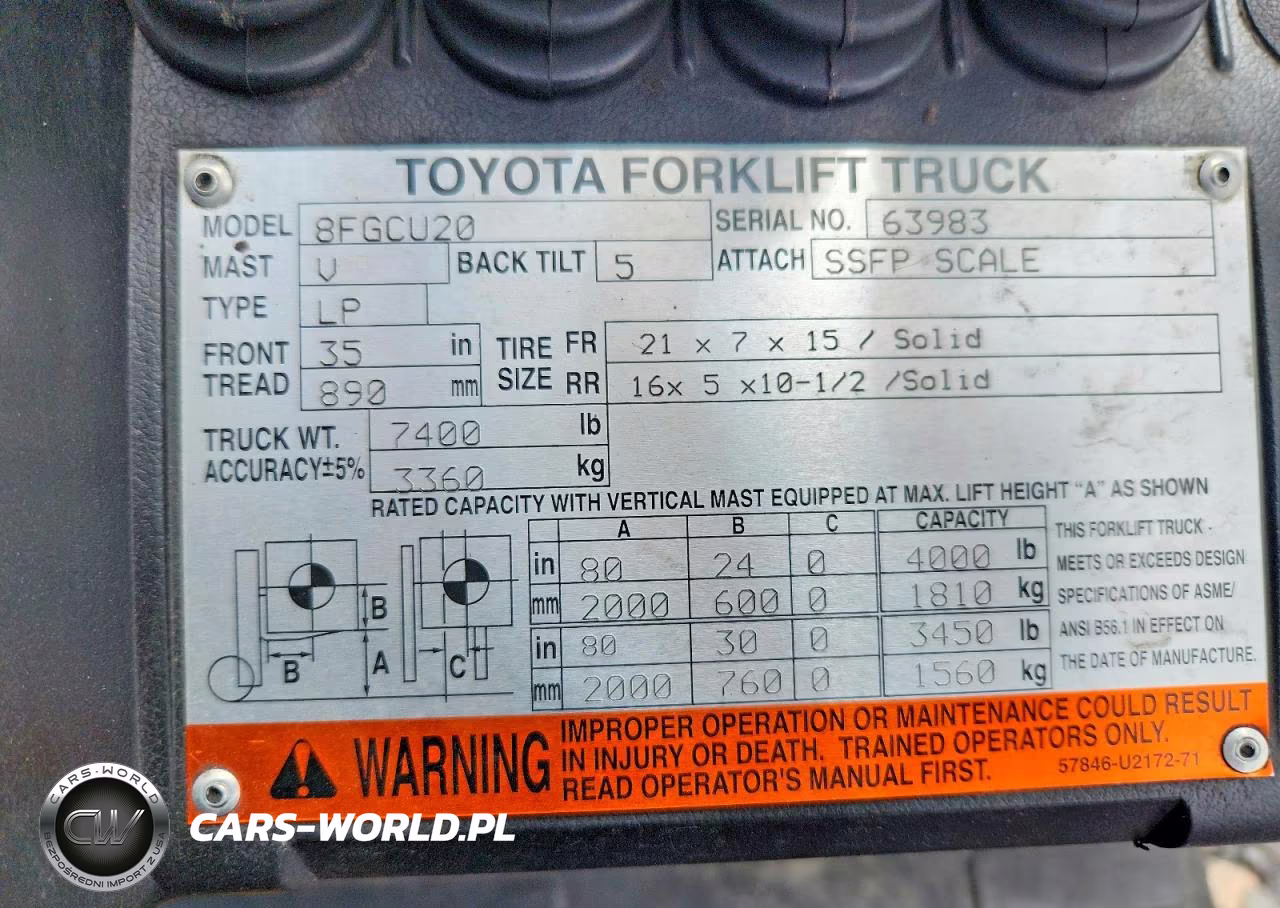 2014 Toyota 8Fgcu20 Forklift VIN:8FGCU2063983 - 10