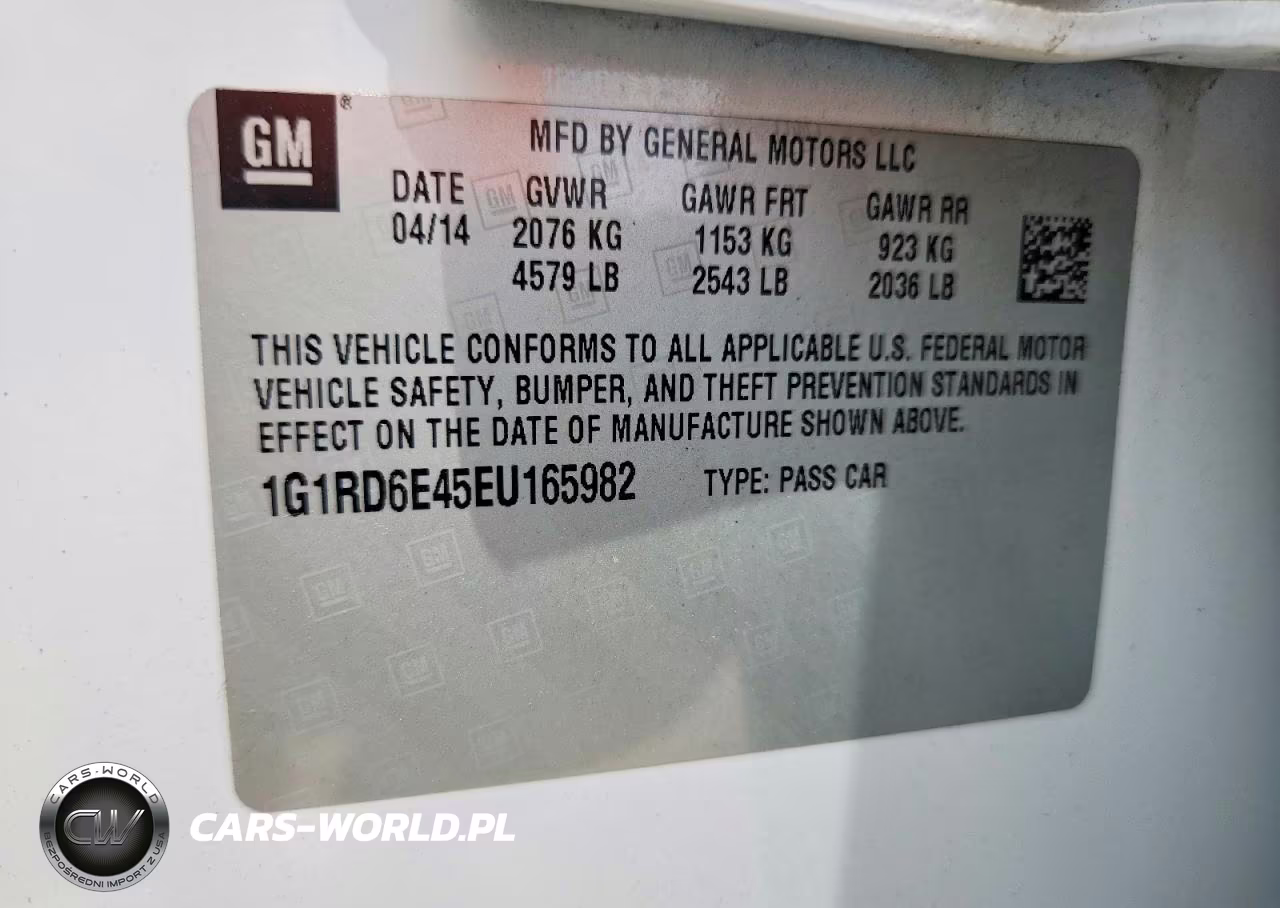 2014 Chevrolet Volt VIN:1G1RD6E45EU165982 - 12