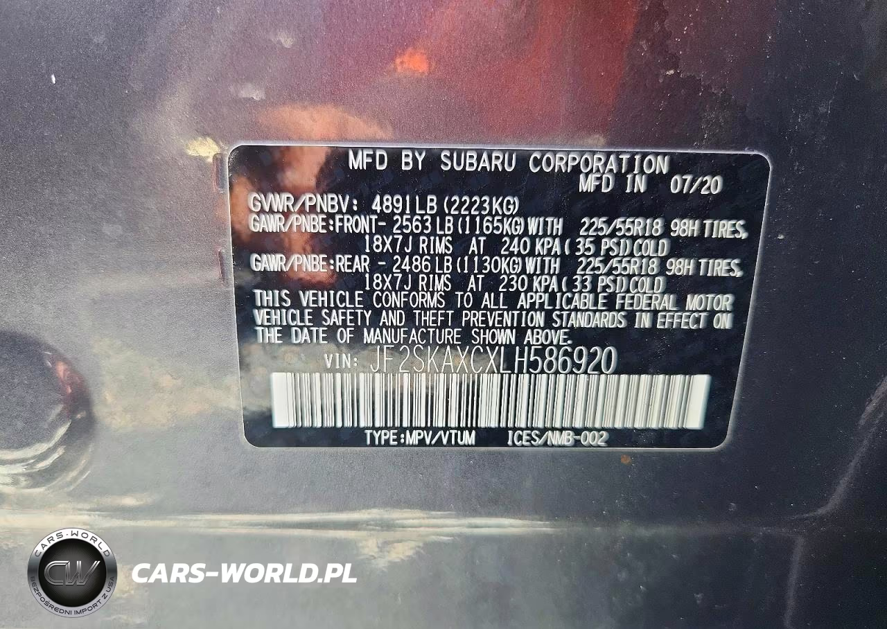 2020 Subaru Forester Touring VIN:JF2SKAXCXLH586920 - 13