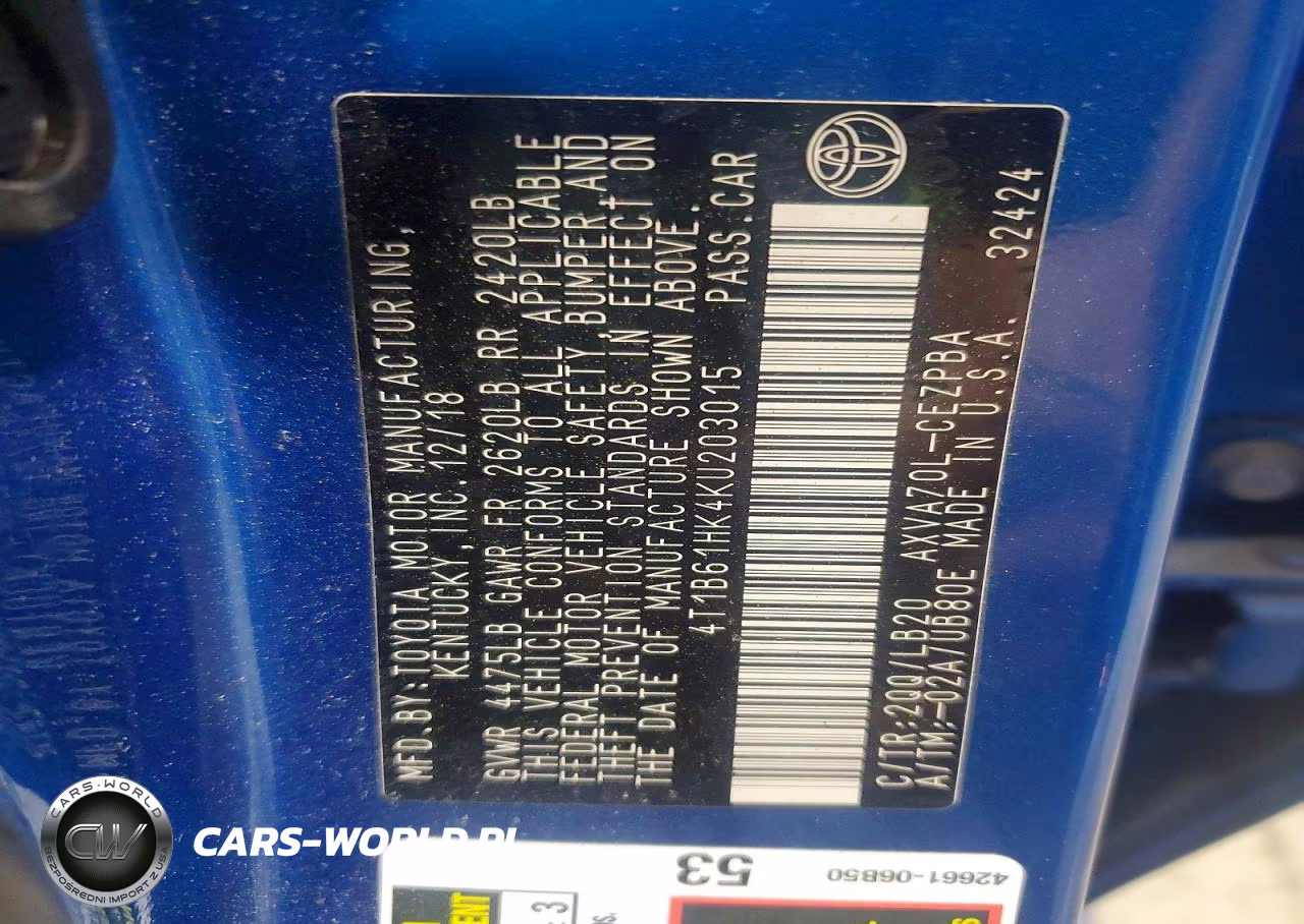 2019 Toyota Camry Xse VIN:4T1B61HK4KU203015 - 12
