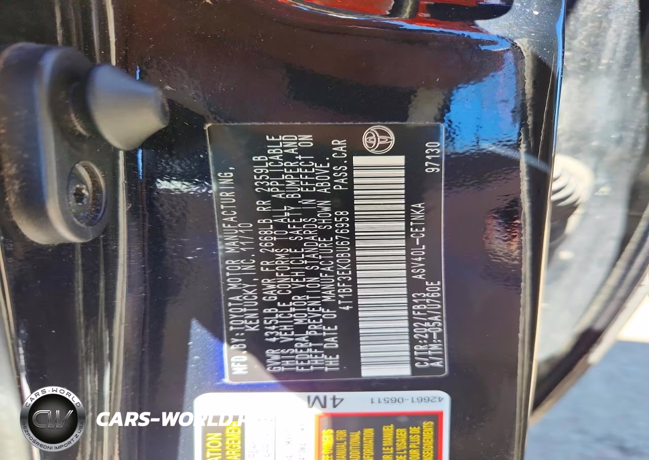 2011 Toyota Camry Le VIN:4T1BF3EK0BU676958 - 12