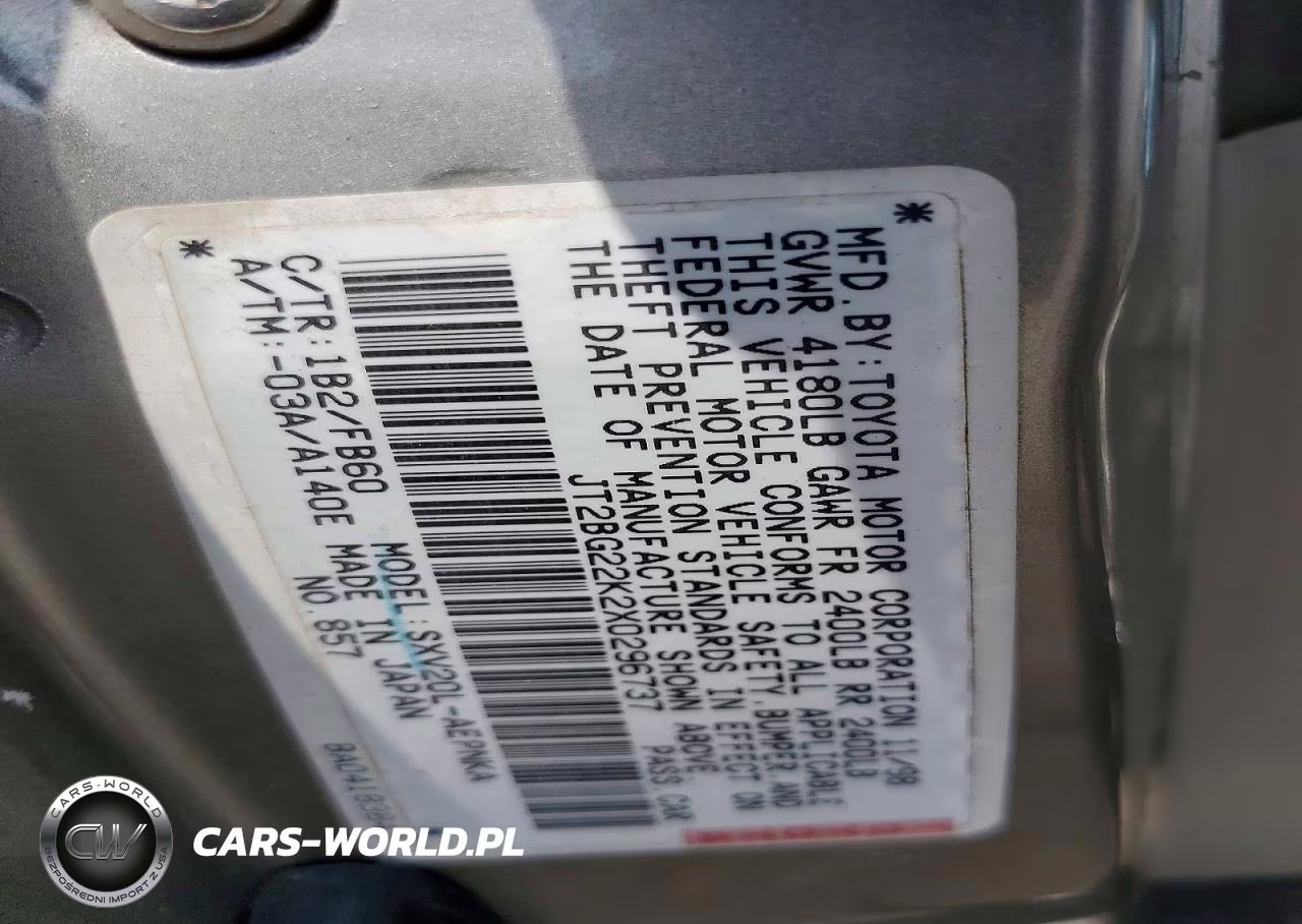 1999 Toyota Camry Le VIN:JT2BG22K2X0296737 - 13