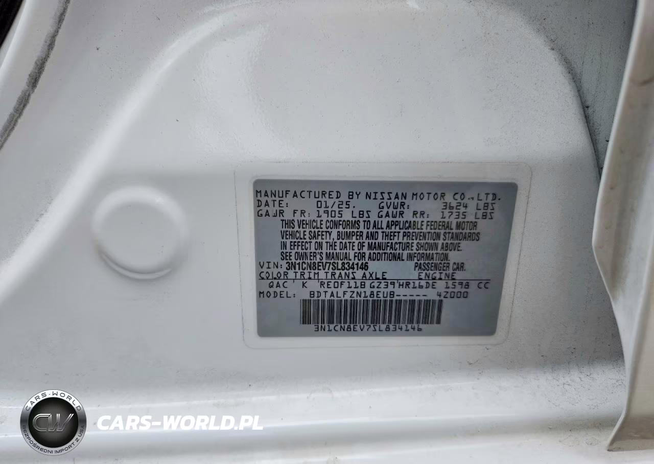 2025 Nissan Versa Sv VIN:3N1CN8EV7SL834146 - 12