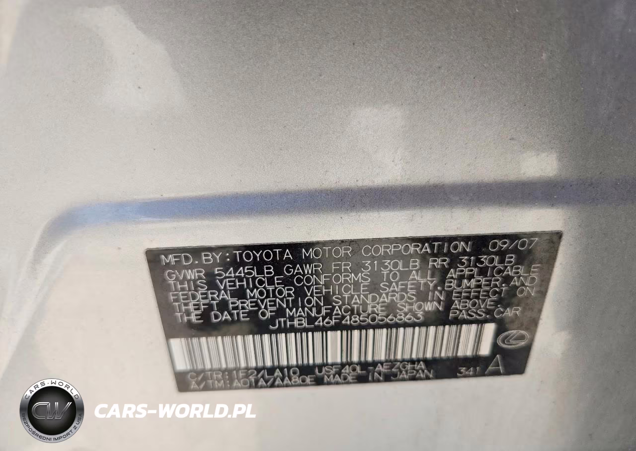 2008 Lexus Ls 460 VIN:JTHBL46F485056863 - 12