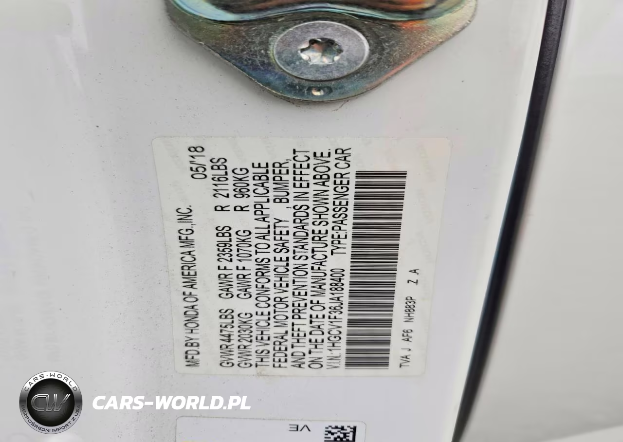 2018 Honda Accord Sport VIN:1HGCV1F36JA188400 - 12