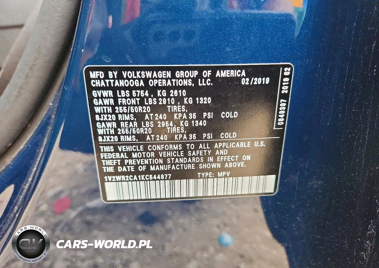 2019 Volkswagen Atlas Se VIN:1V2WR2CA1KC544877 - 13