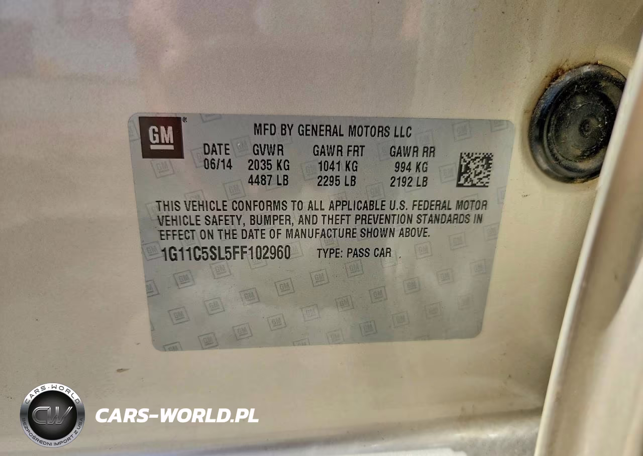 2015 Chevrolet Malibu 1Lt VIN:1G11C5SL5FF102960 - 13