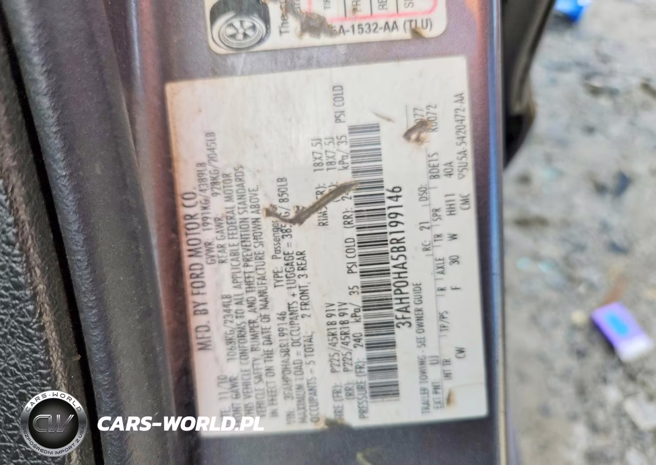 2011 Ford Fusion VIN:3FAHP0HA5BR199146 - 12