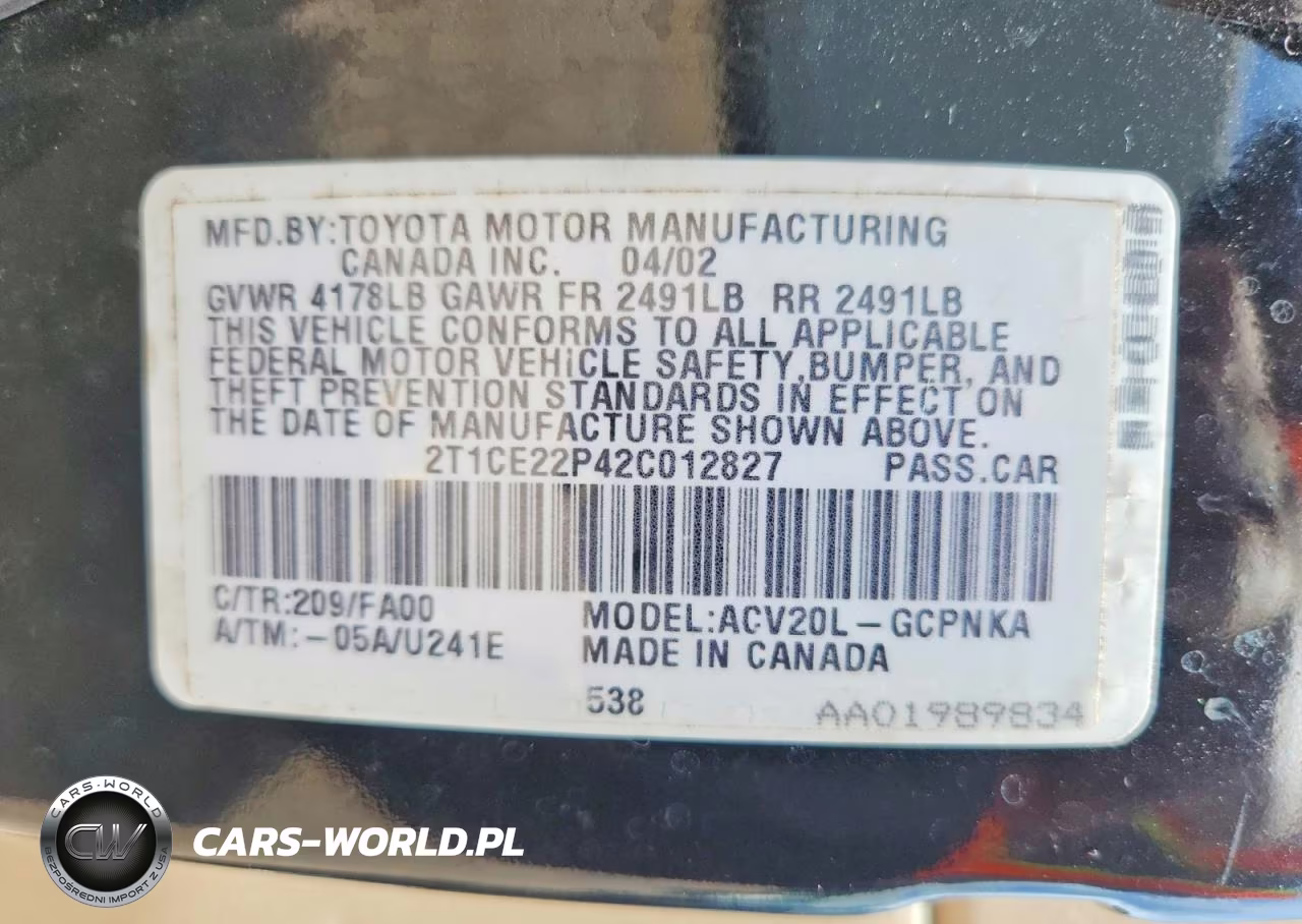 2002 Toyota Camry Solara Se VIN:2T1CE22P42C012827 - 12