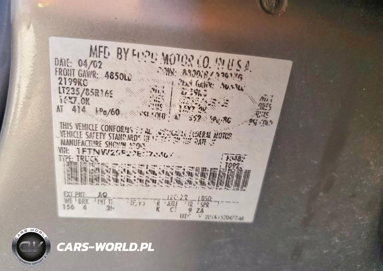 2002 Ford F250 Super Duty VIN:1FTNW20F22EC74407 - 12