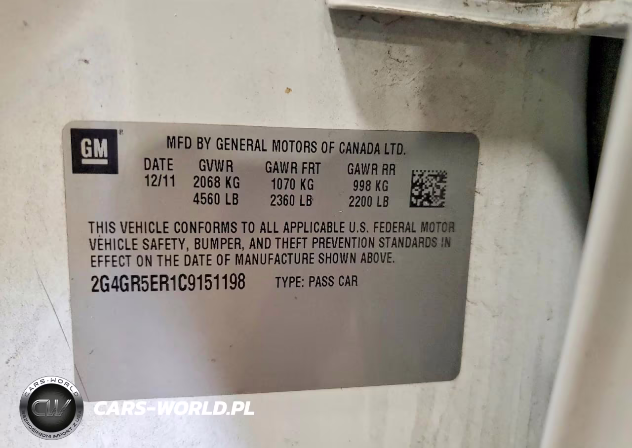 2012 Buick Regal VIN:2G4GR5ER1C9151198 - 12