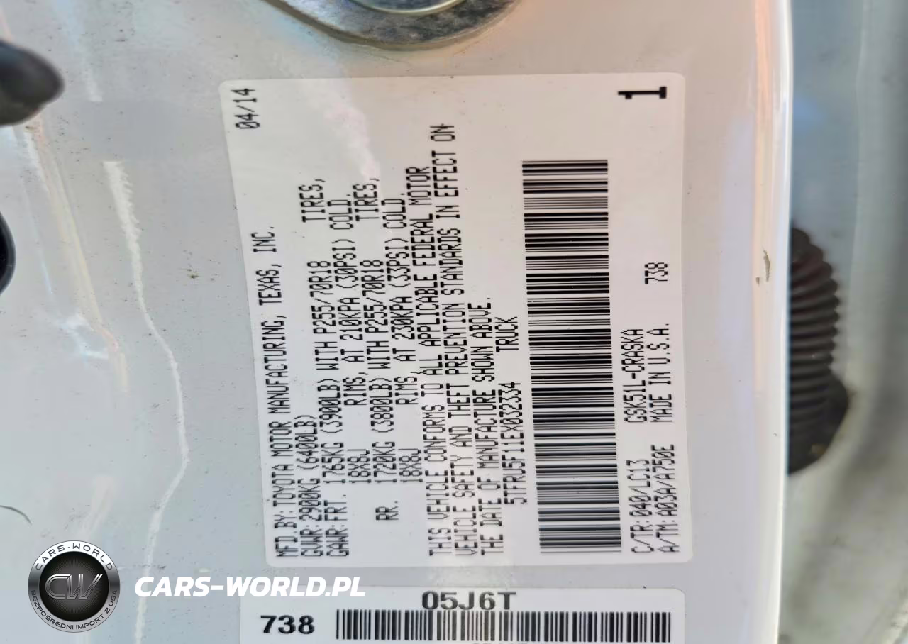 2014 Toyota Tundra Sr VIN:5TFRU5F11EX032334 - 12