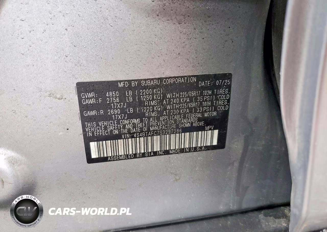 2025 Subaru Outback Premium VIN:4S4BTAFC7S3297286 - 14