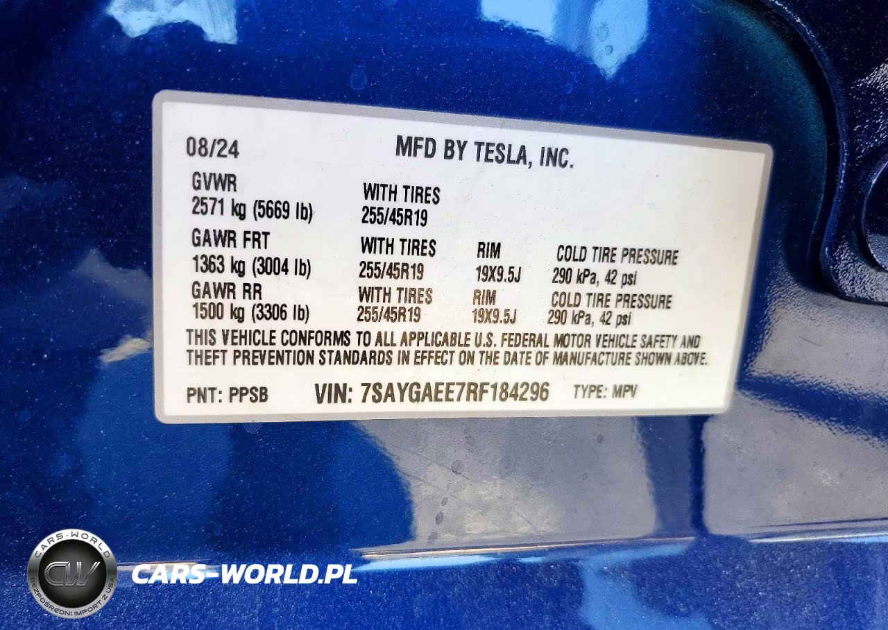 2024 Tesla Model Y VIN:7SAYGAEE7RF184296 - 12