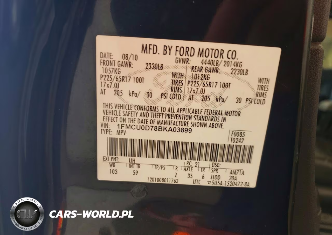 2011 Ford Escape Xlt VIN:1FMCU0D78BKA03899 - 14