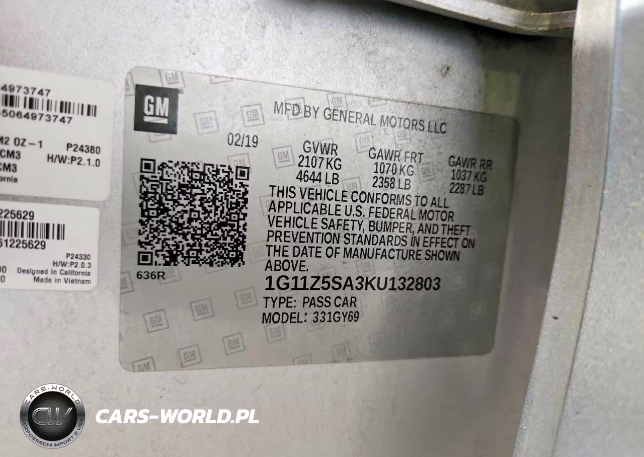 2019 Chevrolet Impala Lt VIN:1G11Z5SA3KU132803 - 12