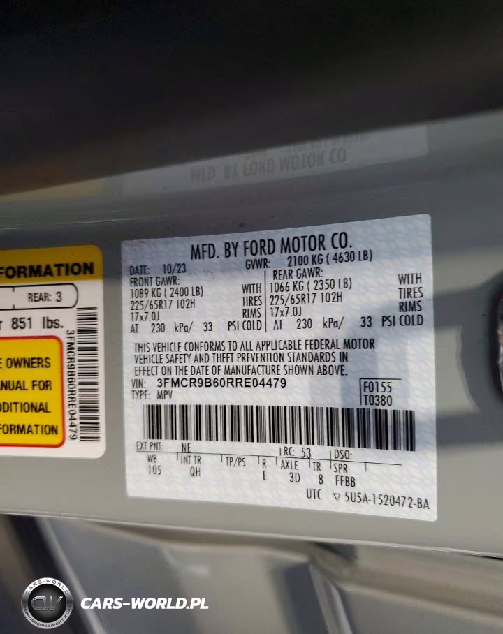 2024 Ford Bronco Sport Big Bend VIN:3FMCR9B60RRE04479 - 12