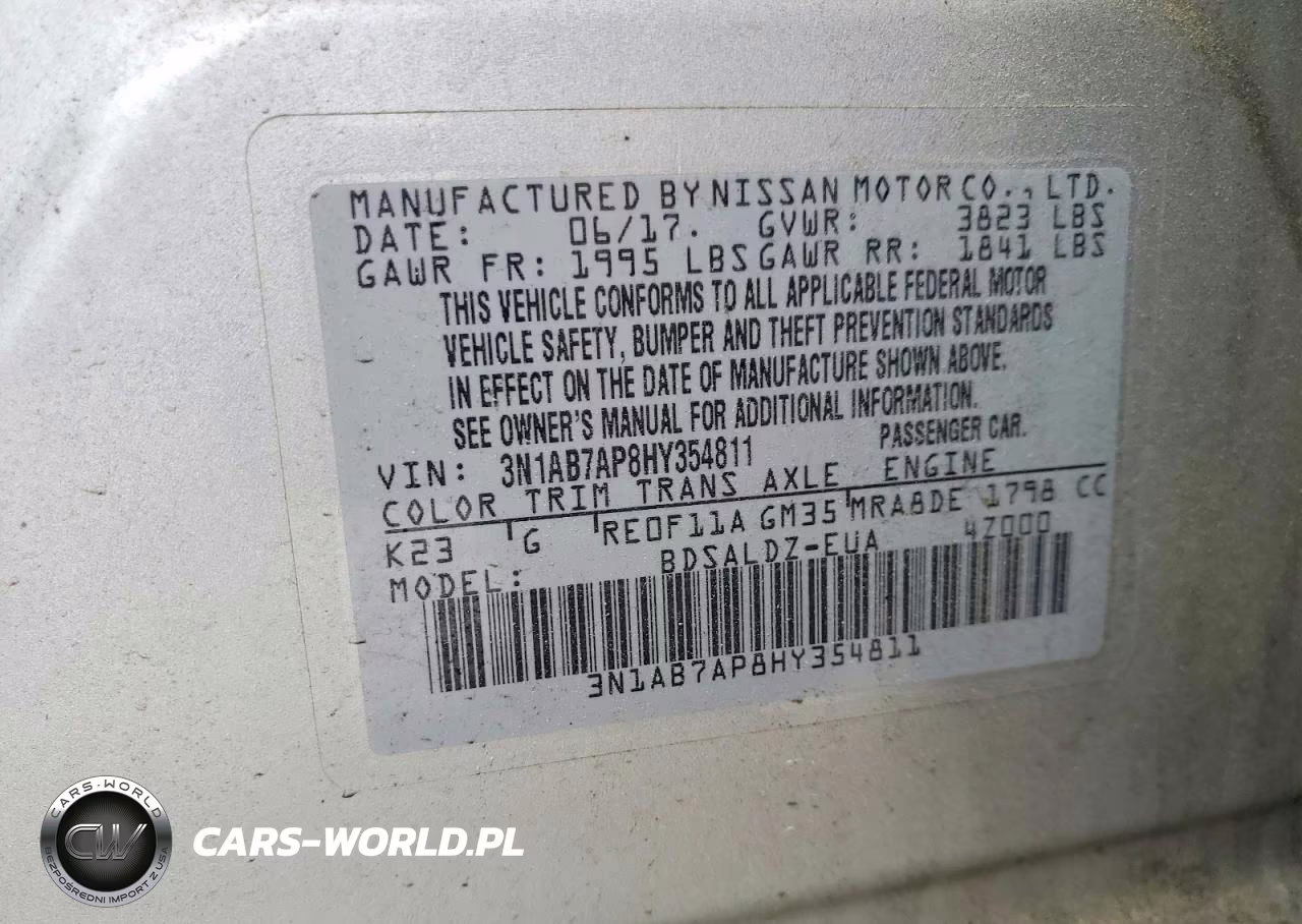 2017 Nissan Sentra Sv VIN:3N1AB7AP8HY354811 - 13